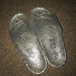 Clear glittery slides